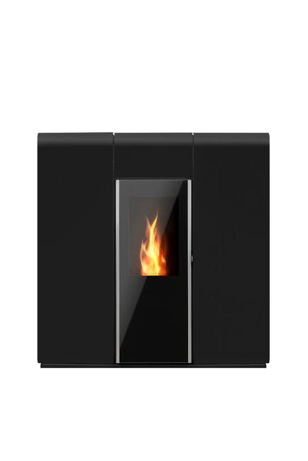 Salamandra a pellets TEK Biomasse hidro SLIM AQUA 20kW A+ preta