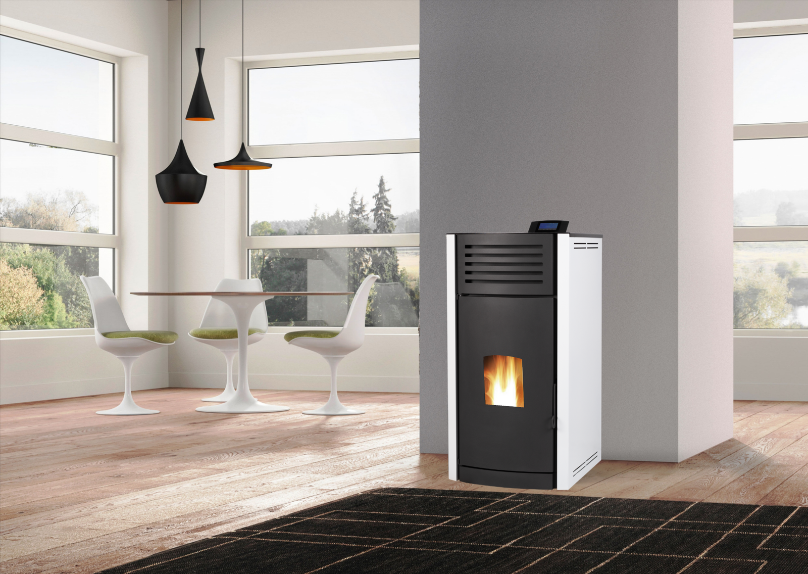 SALAMANDRA A PELLETS ENERICA CONFORT HIDRO BR 18KW Branco Aquecimento Central