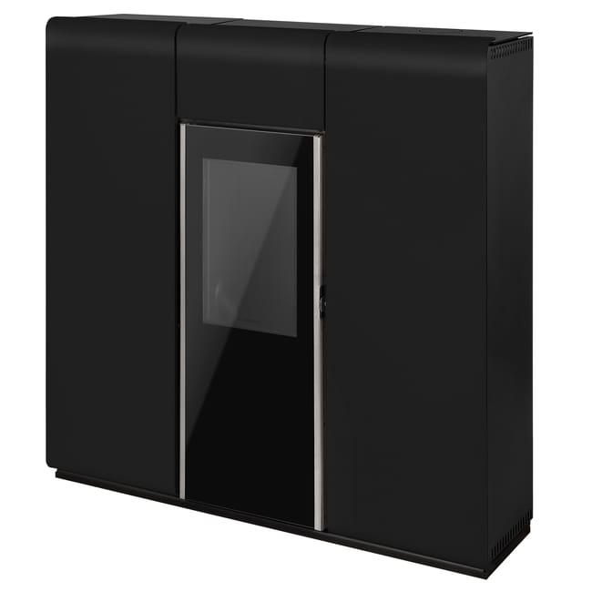 Salamandra a pellets TEK Biomasse hidro SLIM AQUA 20kW A+ preta