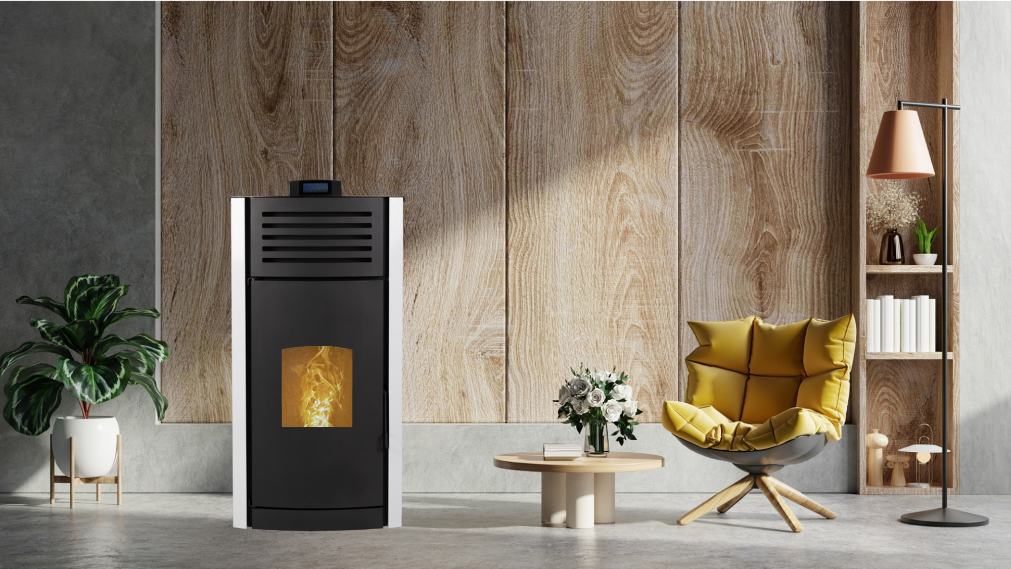 SALAMANDRA A PELLETS ENERICA CONFORT HIDRO BR 18KW Branco Aquecimento Central