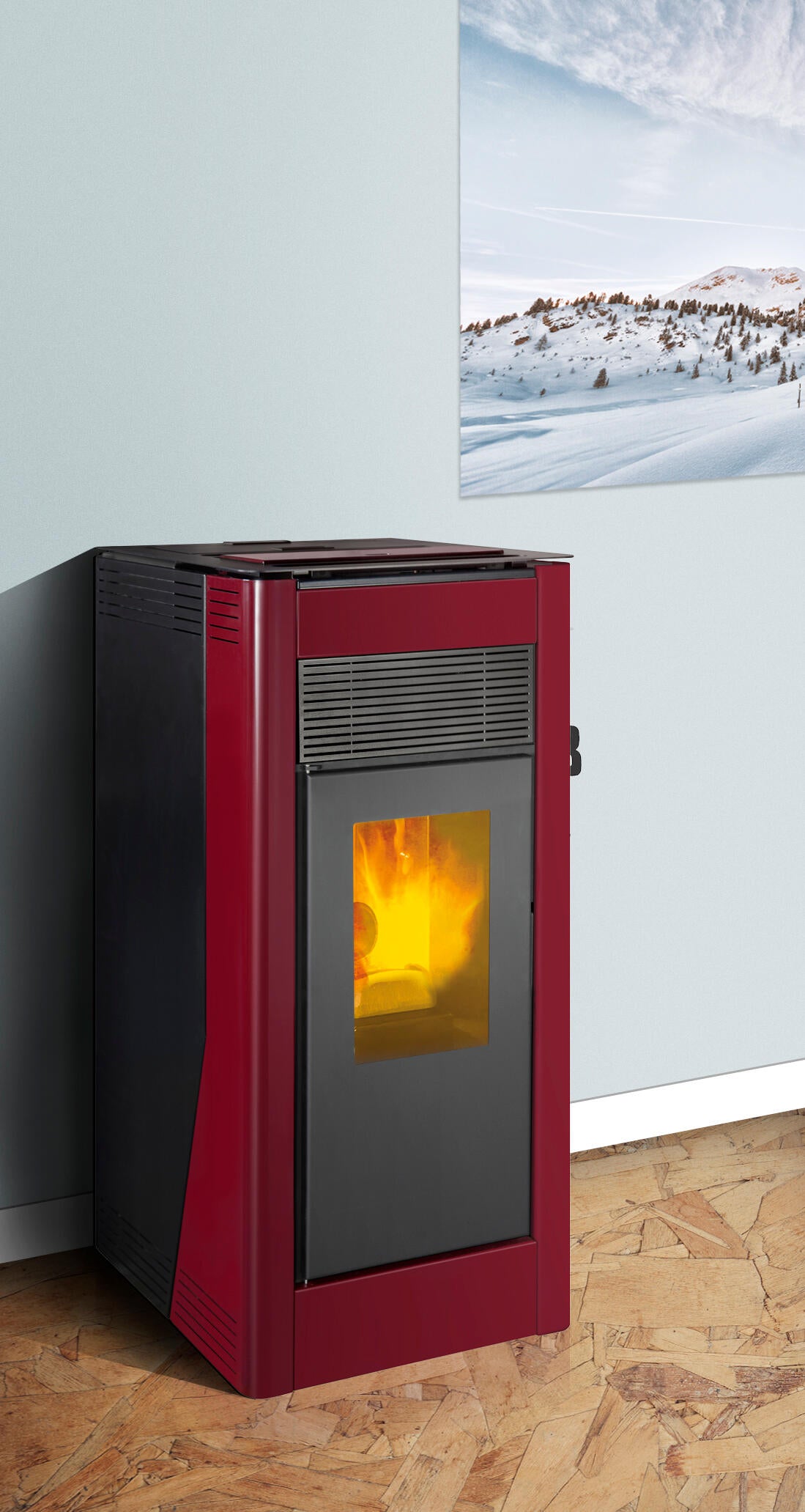 Salamandra a pellets hidro TJ VELIKA VERMELHO 24KW