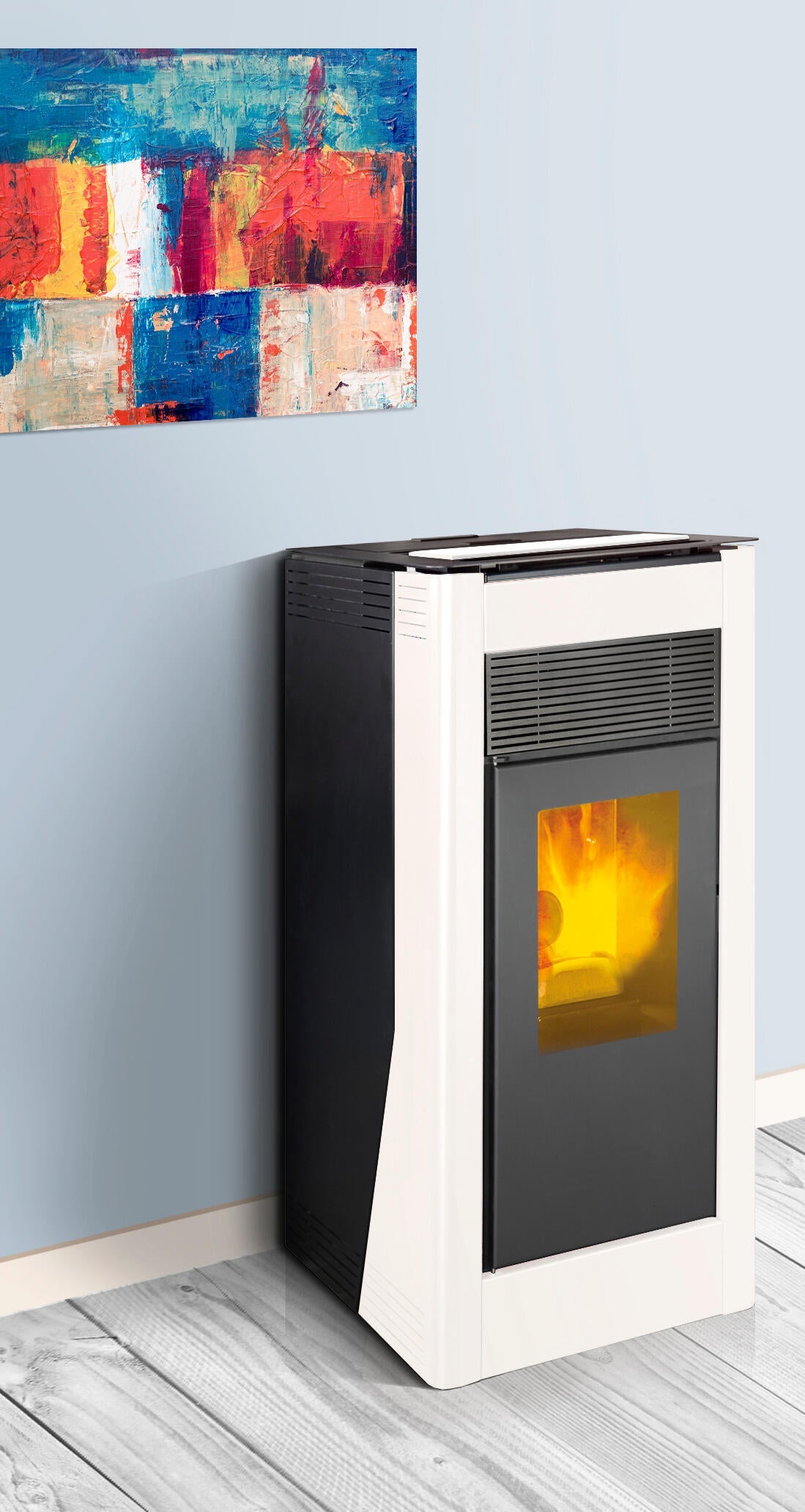 Salamandra a pellets hidro TJ VELIKA BRANCO 20KW