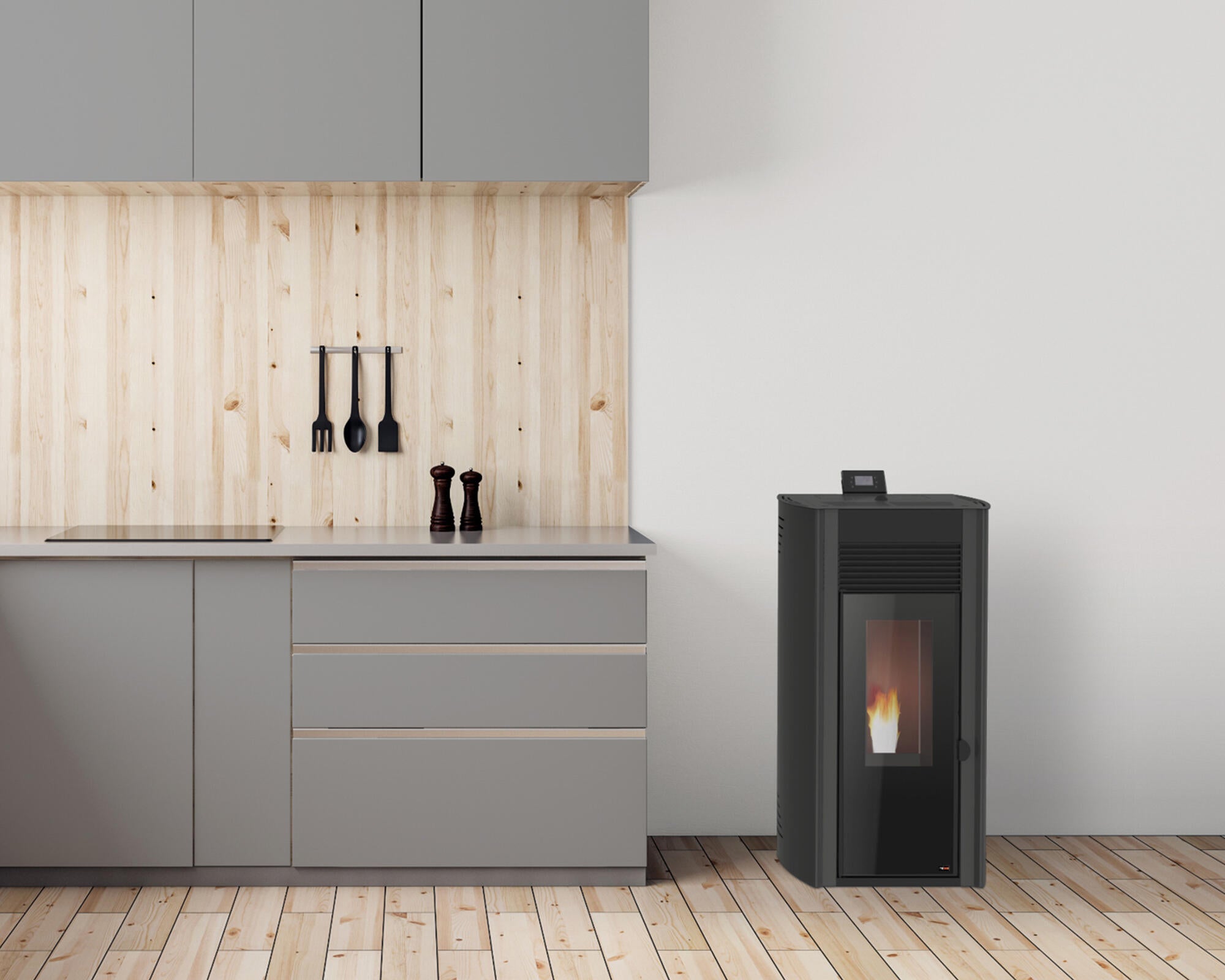 Salamandra a pellets hidro FIRST ADVANCE 13K PRETO