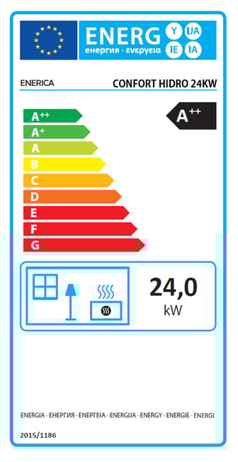 SALAMANDRA A PELLETS ENERICA CONFORT HIDRO BR 24KW Branco Aquecimento Central