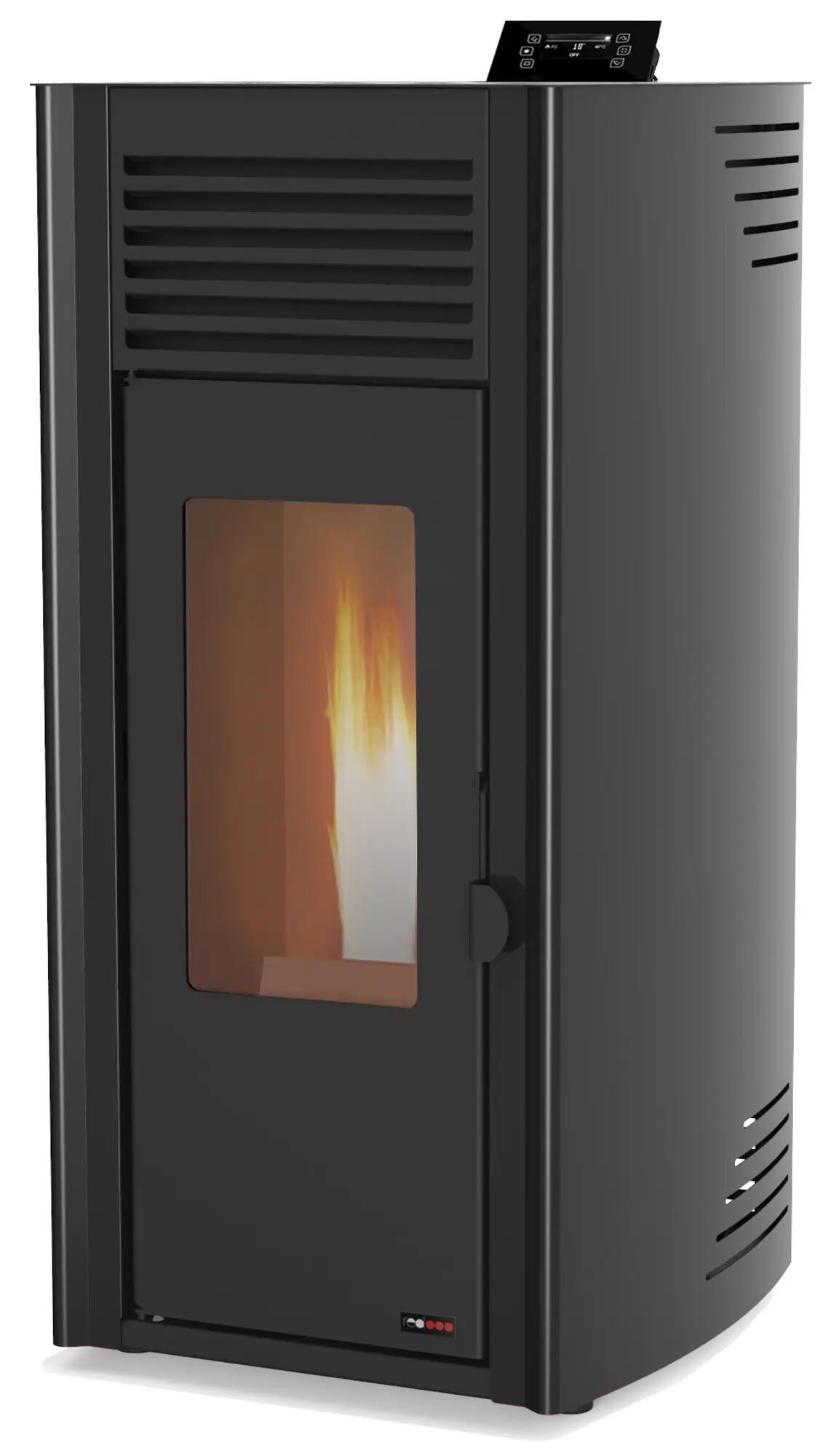 Salamandra a pellets hidro FIRST 13 KW PRETA