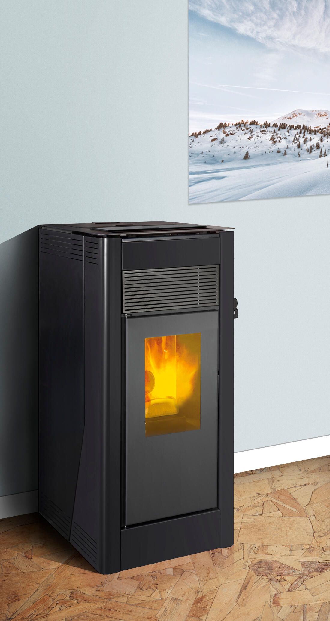 Salamandra a pellets hidro VELIKA 20KW PRETO